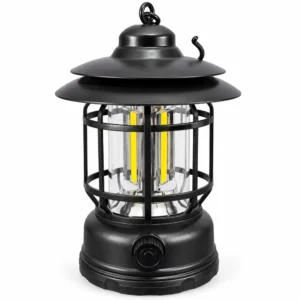 Rechargeable LED Camping Lantern | Vintage Portable Lamp with Stepless Dimming