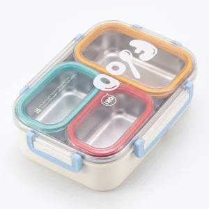 Food-Grade 304 Stainless Steel Compartmentalized Microwavable Lunch Box – 2 & 3 Grids